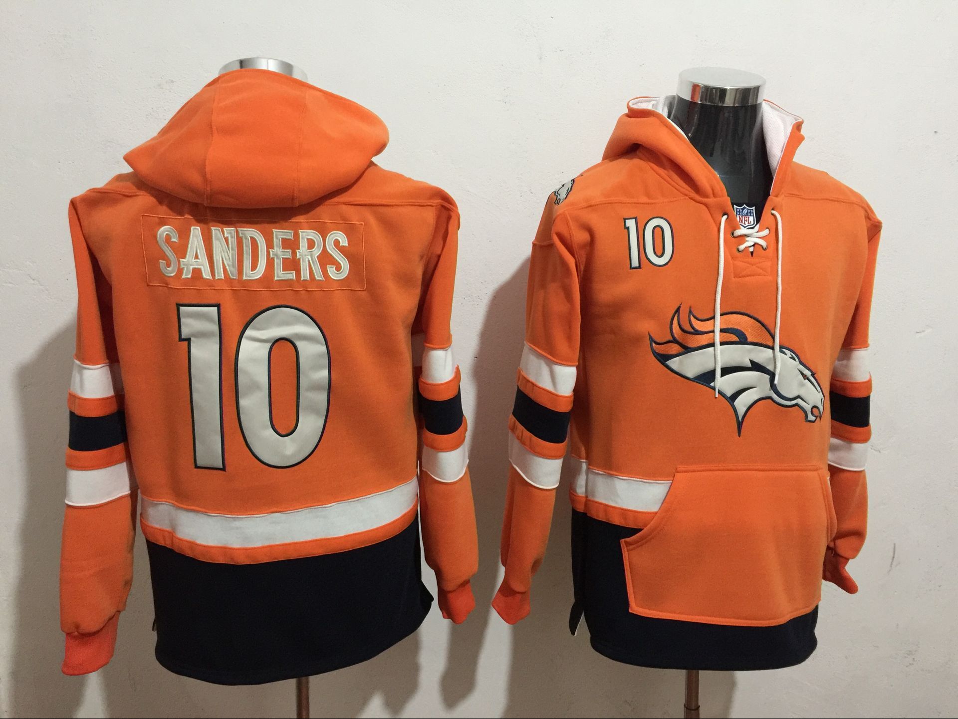 Men NFL Nike Denver Broncos #10 Sanders orange Sweatshirts
